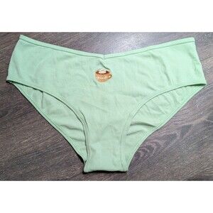 Victoria's Secret Pink Logo Light Green Pleated Cheeky Cheekster Panty XXL (322d
